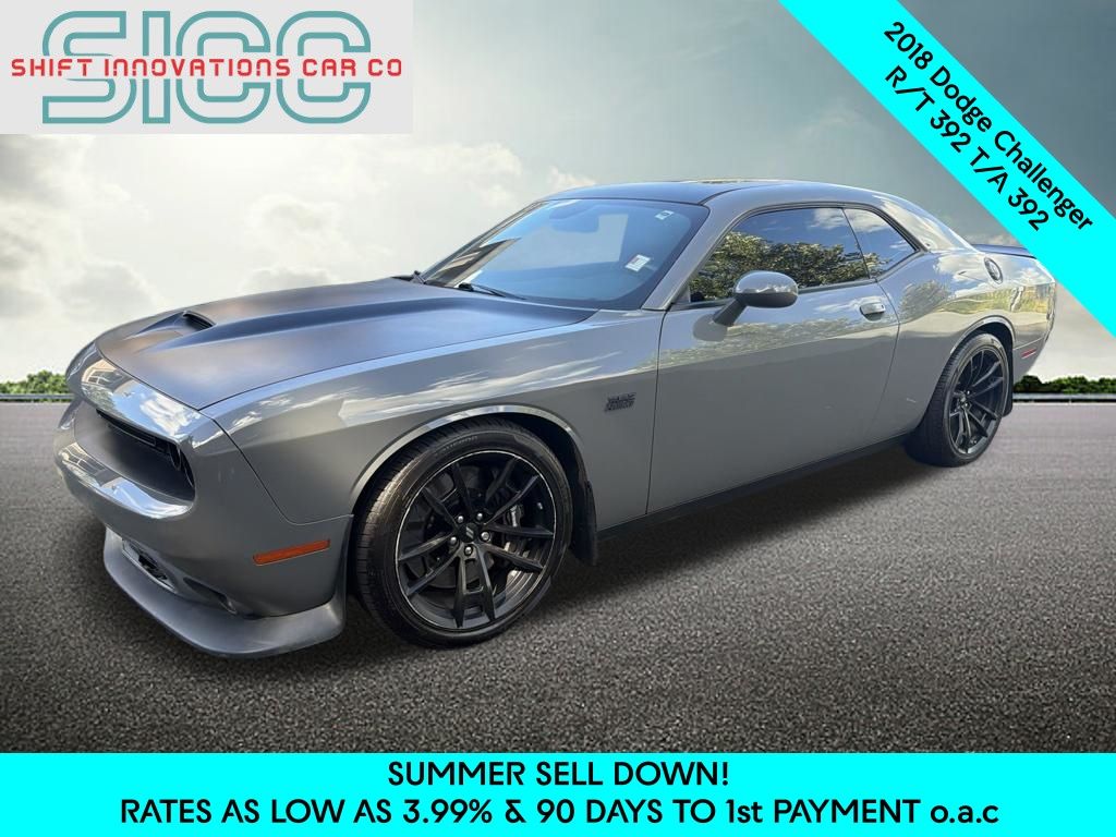 Destroyer Gray Clearcoat 2018 Dodge Challenger Coupe Rear-Wheel Drive 8-Speed Automatic