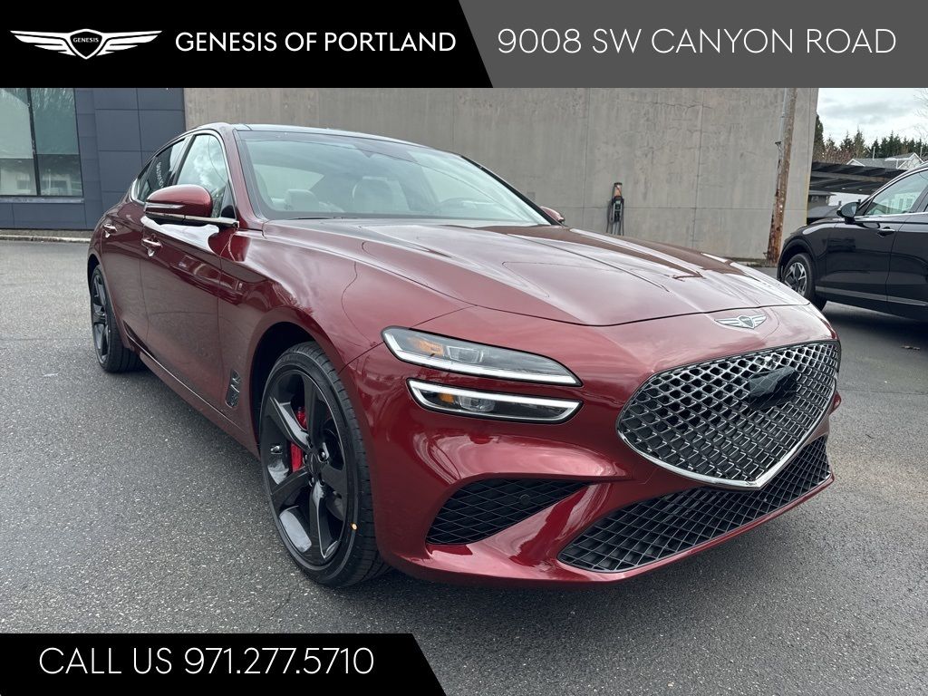 Cavendish Red 2026 Genesis G70 3.3T Sport Prestige AWD Sedan All-Wheel Drive 8-Speed Automatic