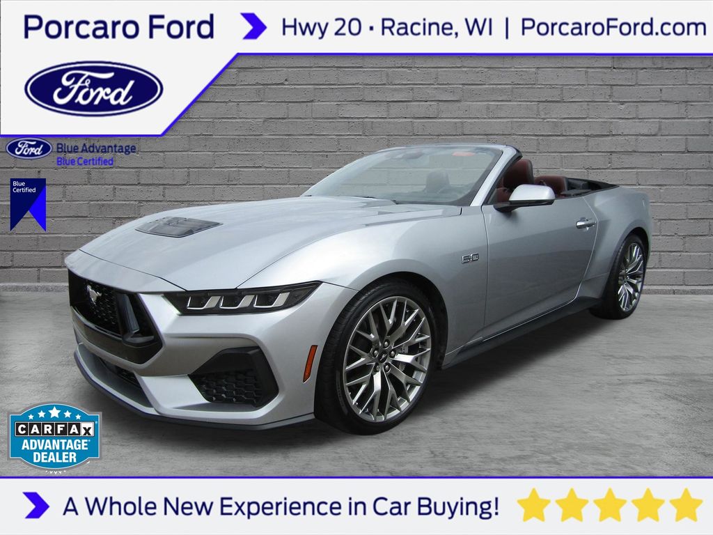 Iconic Silver Metallic 2025 Ford Mustang Convertible Rear-Wheel Drive 6-Speed Manual