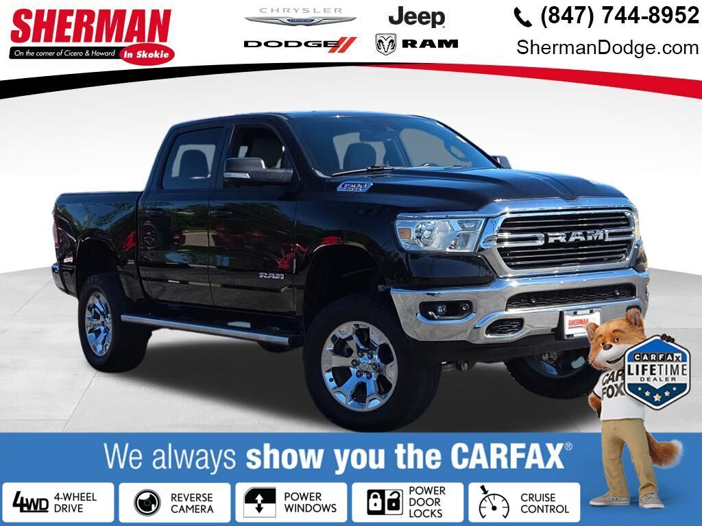 Diamond Black Crystal Pearlcoat 2021 RAM 1500 Pickup Truck Four-Wheel Drive 8-Speed Automatic