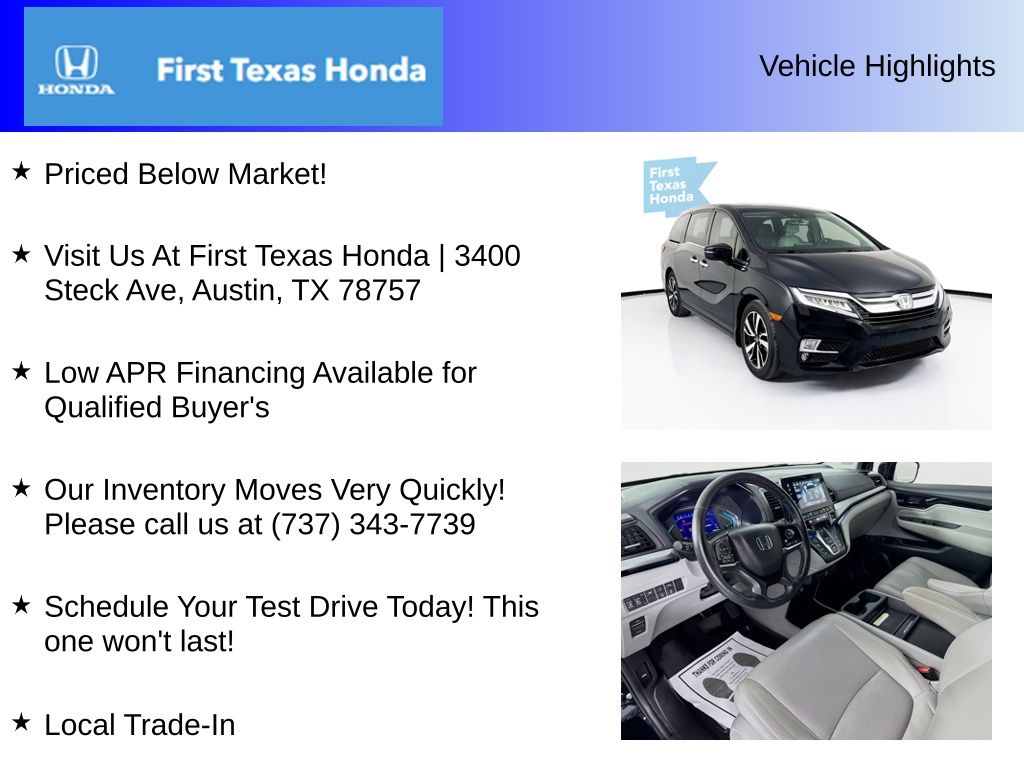 Used Car 2020 Honda Odyssey  Elite For Sale Under $20,000 In Austin, Texas