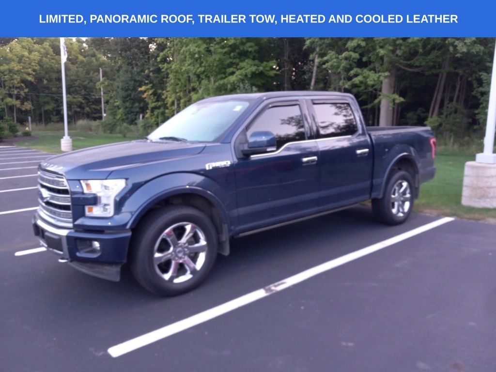 Blue 2017 Ford F-150 Pickup Truck Four-Wheel Drive Automatic