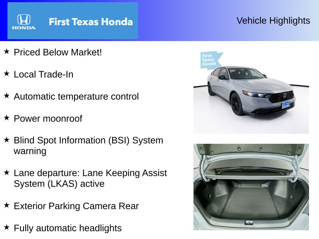 Used Car 2025 Honda Accord  Se For Sale Under $30,000 In Austin, Texas
