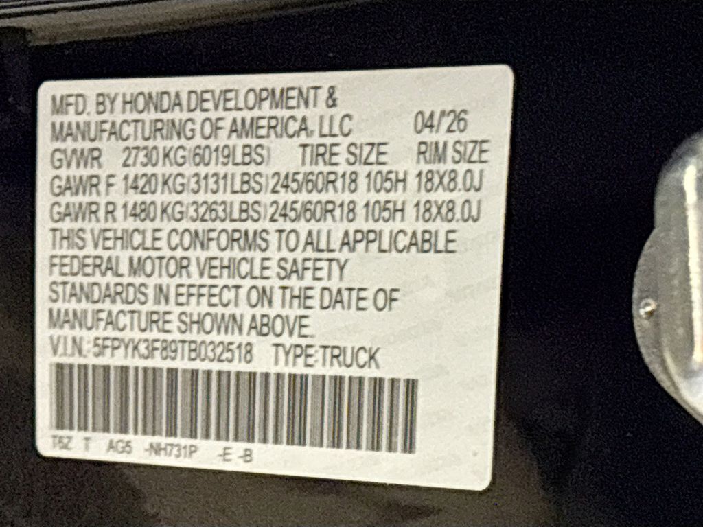 2026 Honda Ridgeline Black Edition