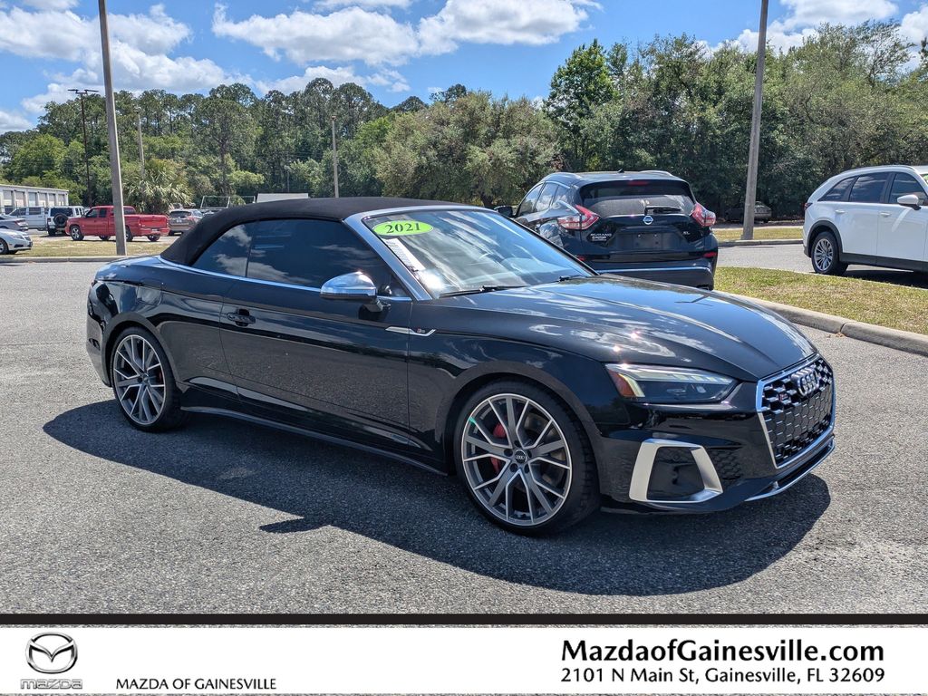Black Metallic 2021 Audi S5 3.0T quattro Premium Plus Cabriolet AWD Convertible All-Wheel Drive 8-Speed Automatic