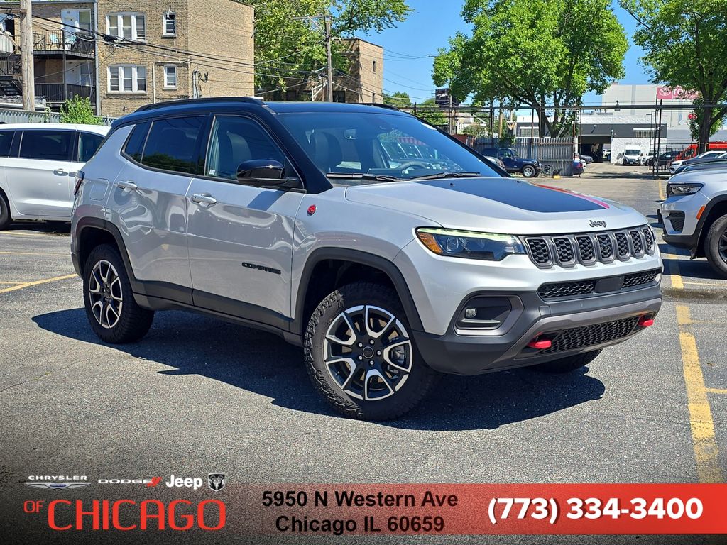 Silver Zynith Metallic Clearcoat 2025 Jeep Compass Trailhawk 4WD SUV / Crossover Four-Wheel Drive 8-Speed Automatic