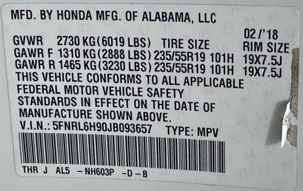2018 Honda Odyssey Elite White at Community Honda