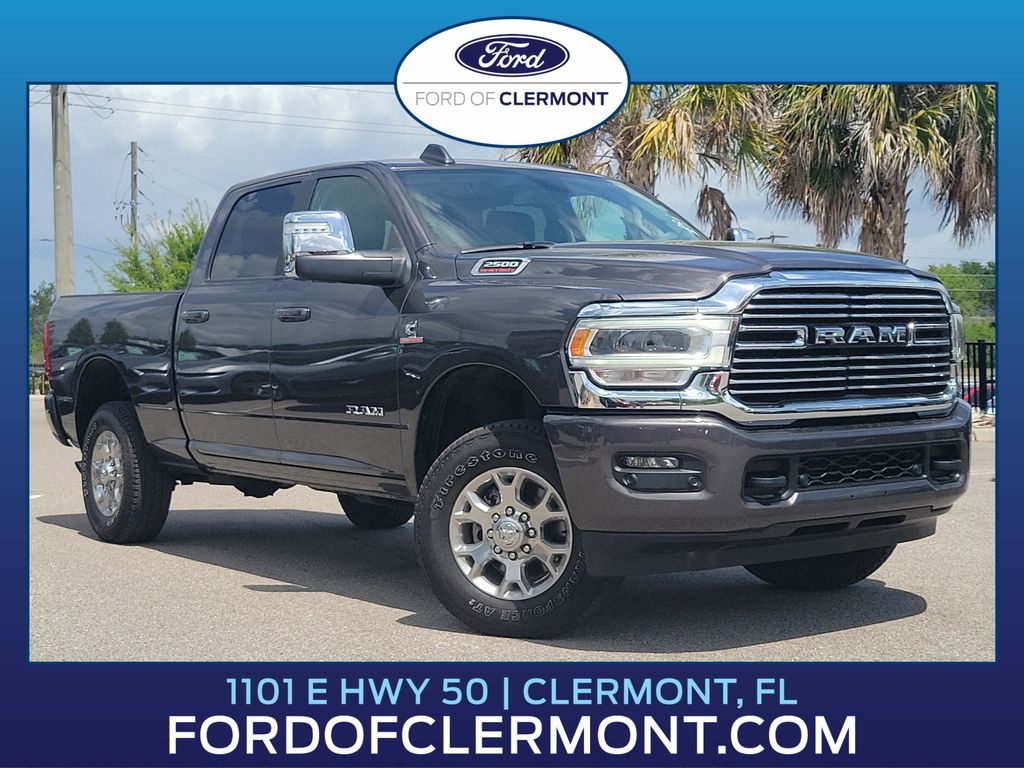 Gray (Granite Crystal Metallic Clearcoat) 2024 RAM 2500 Laramie Crew Cab 4WD Pickup Truck Four-Wheel Drive 6-Speed Automatic