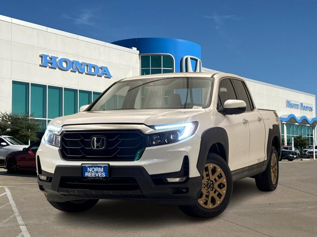 Platinum White Pearl 2023 Honda Ridgeline Pickup Truck All-Wheel Drive 9-Speed Automatic