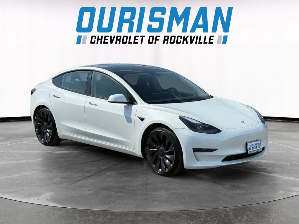 White 2023 Tesla Model 3 Performance AWD Sedan All-Wheel Drive 1-Speed Automatic