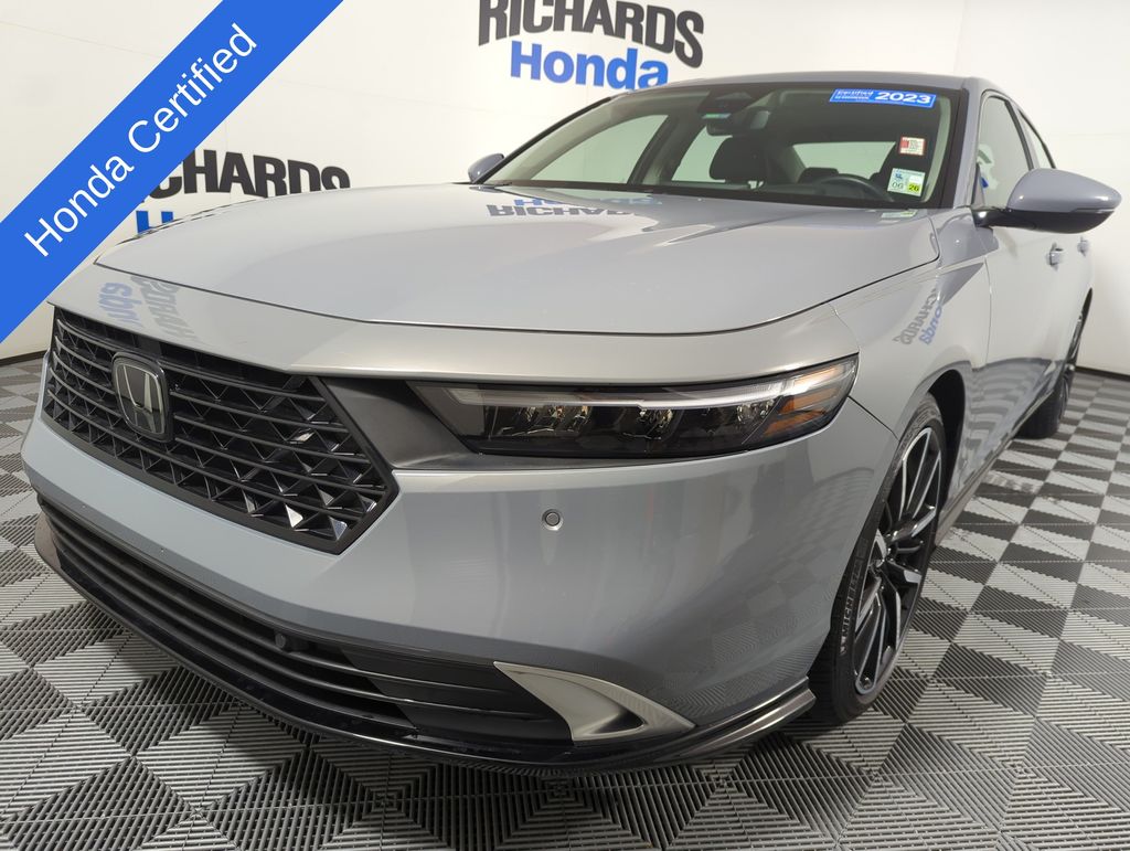 Urban Gray Pearl 2023 Honda Accord Hybrid Sedan Front-Wheel Drive Continuously Variable Transmission