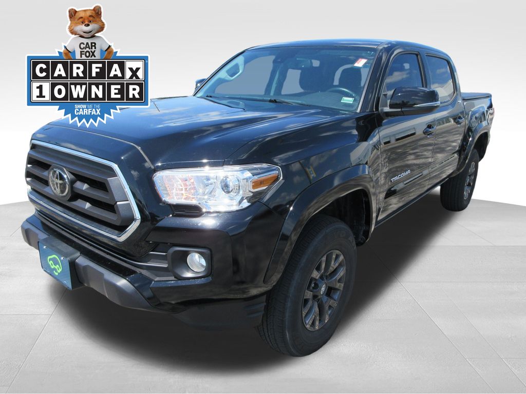 Black 2023 Toyota Tacoma SR5 V6 Double Cab 4WD Pickup Truck Four-Wheel Drive 6-Speed Automatic