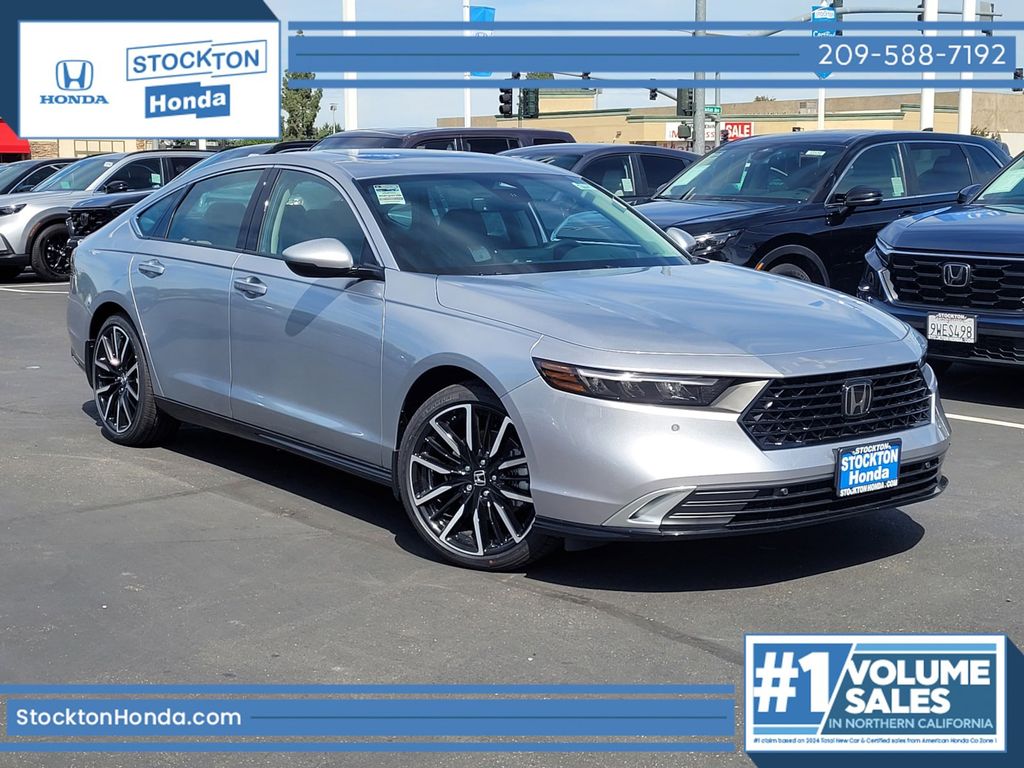 Solar Silver Metallic 2026 Honda Accord Hybrid Sedan Front-Wheel Drive Continuously Variable Transmission