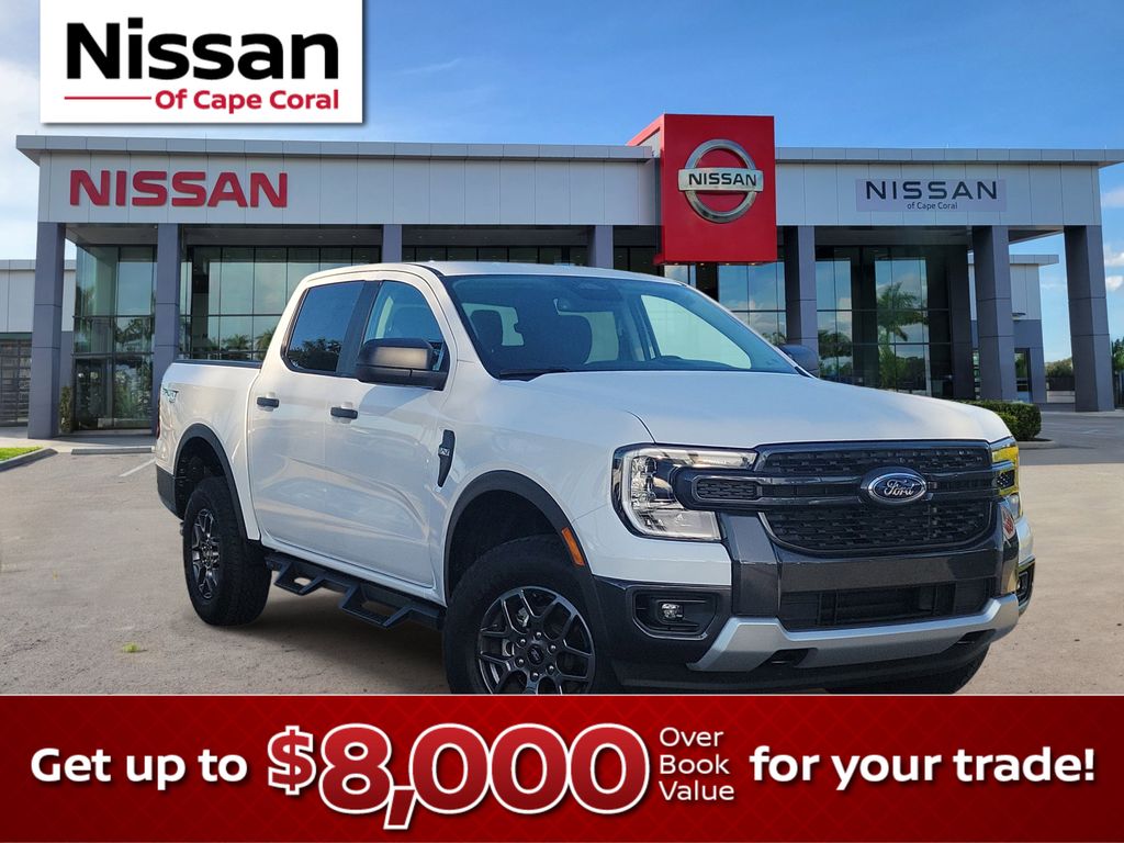 Oxford White 2025 Ford Ranger XLT SuperCrew 4WD Pickup Truck Four-Wheel Drive Automatic