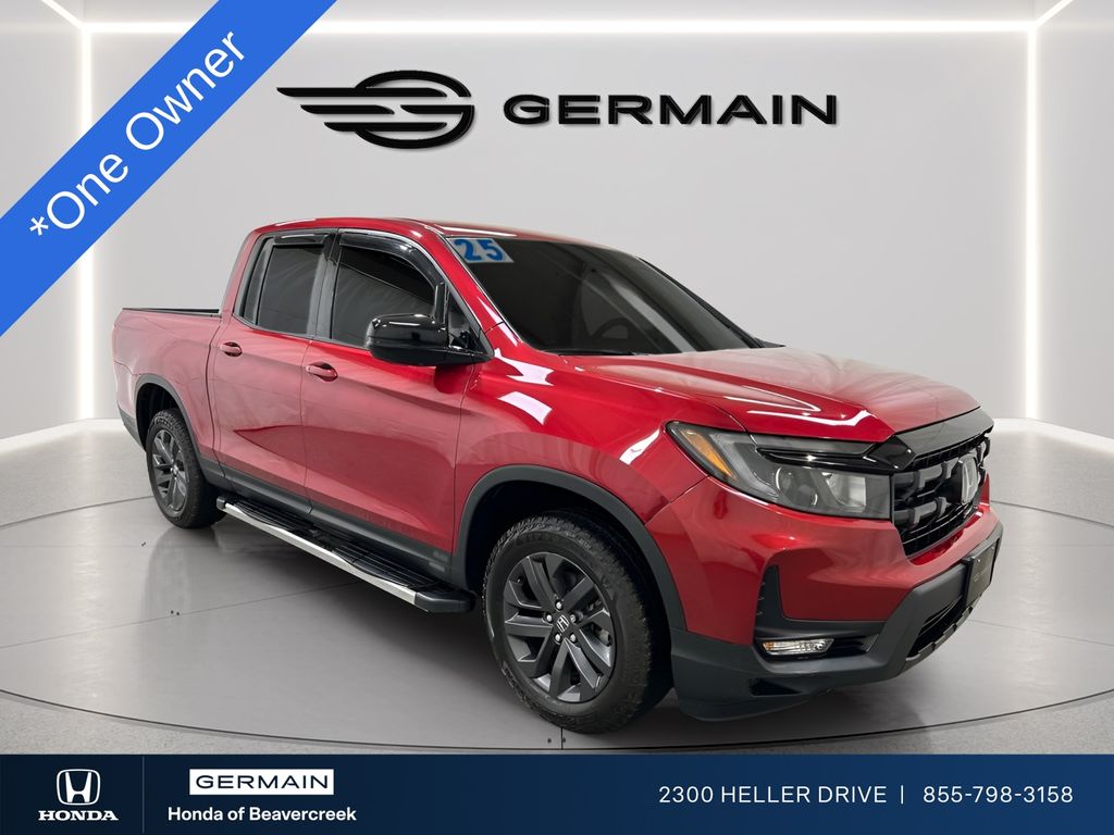 Radiant Red Metallic II 2025 Honda Ridgeline Sport AWD Pickup Truck All-Wheel Drive 9-Speed Automatic