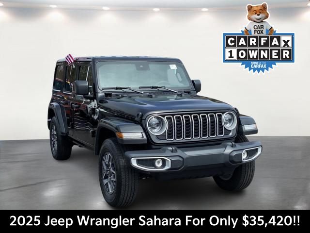 Black Clearcoat 2025 Jeep Wrangler Sahara 4-Door 4WD SUV / Crossover Four-Wheel Drive 8-Speed Automatic