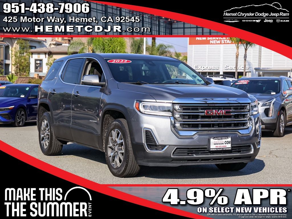 Gray (Satin Steel Metallic) 2022 GMC Acadia SUV / Crossover Four-Wheel Drive 9-Speed Automatic