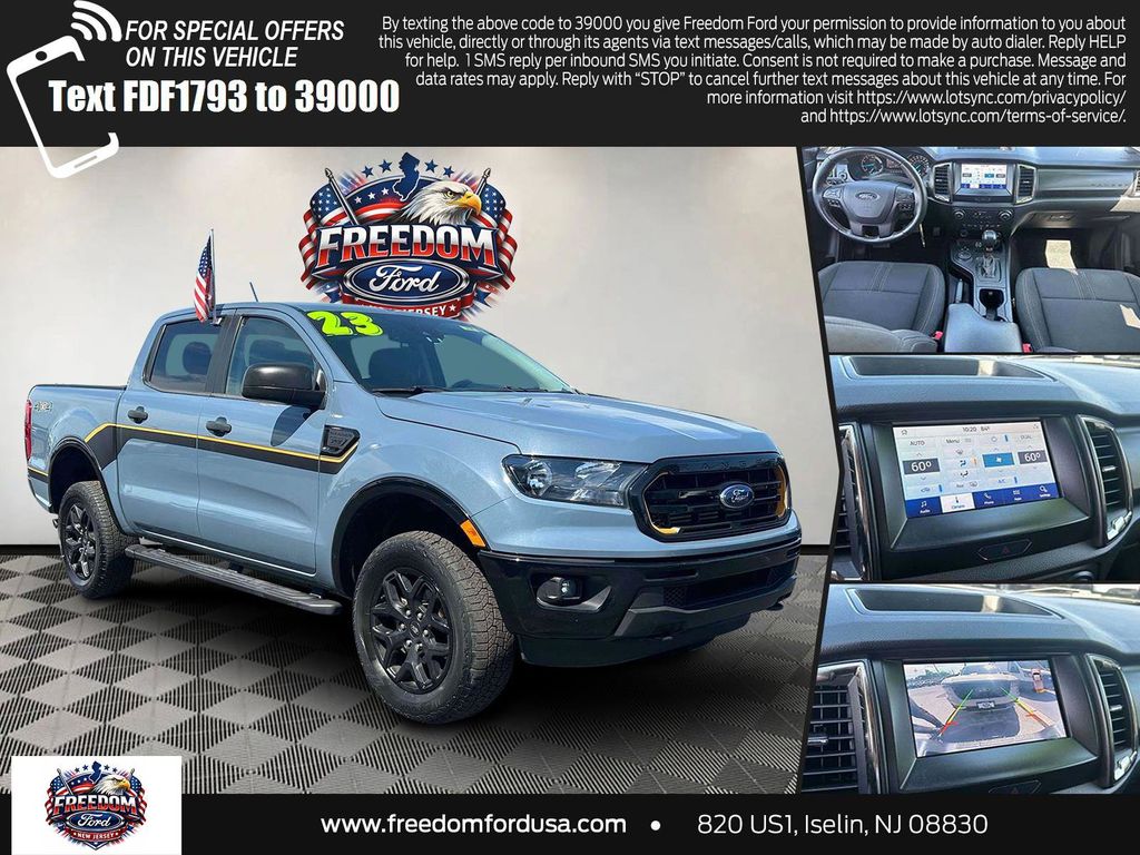 Blue (Azure Gray Metallic) 2023 Ford Ranger Pickup Truck Four-Wheel Drive Automatic