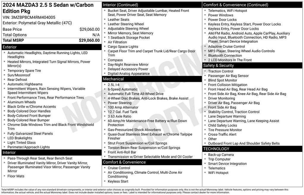 Used 2024 Mazda Mazda3 Sedan