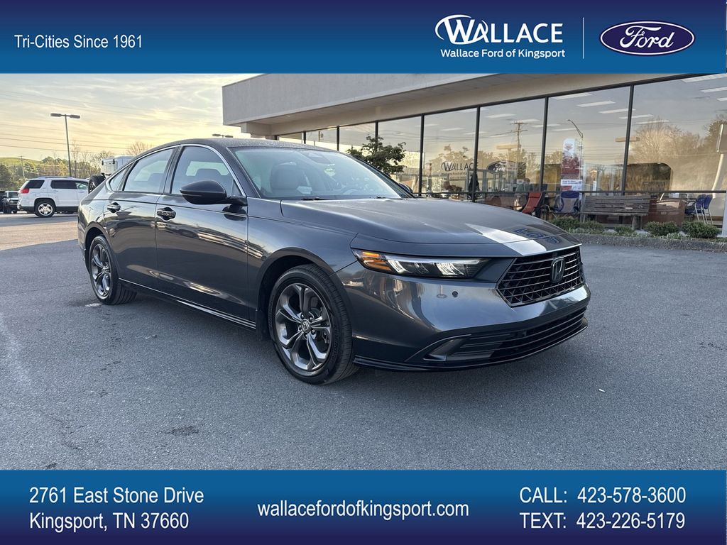 Gray 2023 Honda Accord Hybrid Sedan Front-Wheel Drive Continuously Variable Transmission