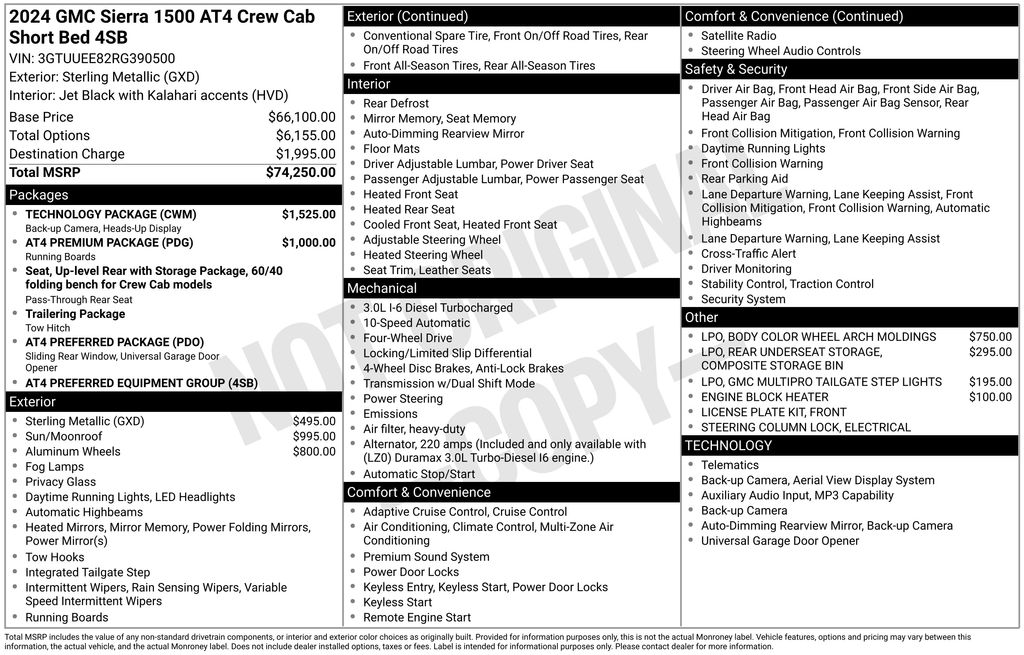 Used Car 2024 Gmc Sierra 1500  At4 For Sale Under $60,000 In Austin, Texas