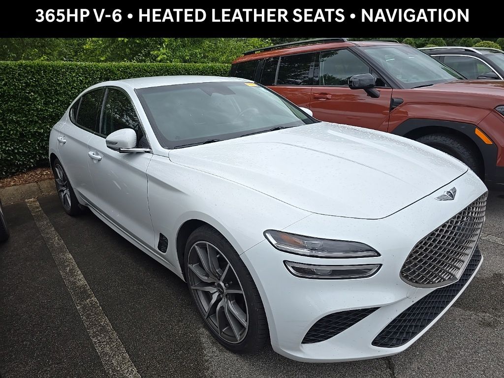 White 2022 Genesis G70 Sedan Rear-Wheel Drive 8-Speed Automatic