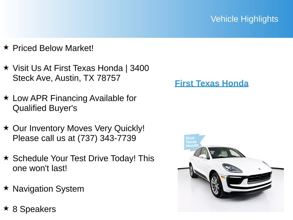 Used Car 2024 Porsche Macan  Base For Sale Under $60,000 In Austin, Texas