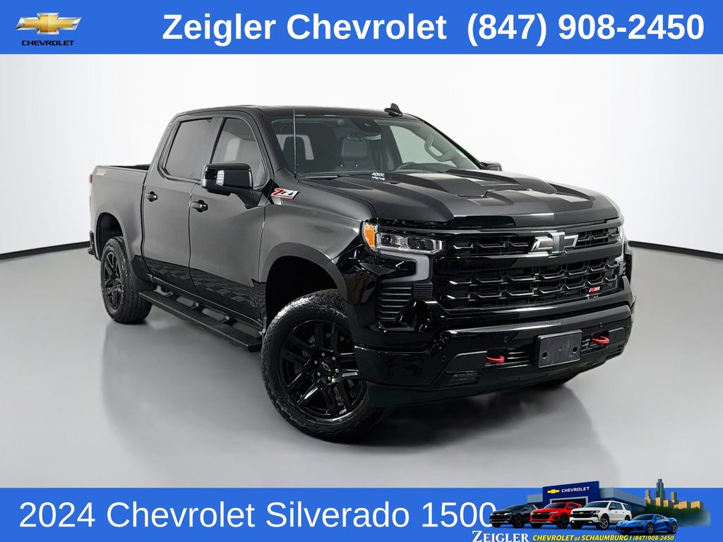 Black 2024 Chevrolet Silverado 1500 Pickup Truck Four-Wheel Drive Automatic