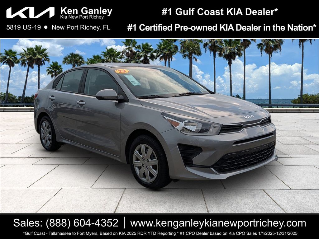 Steel Gray 2023 Kia Rio Sedan Front-Wheel Drive Continuously Variable Transmission