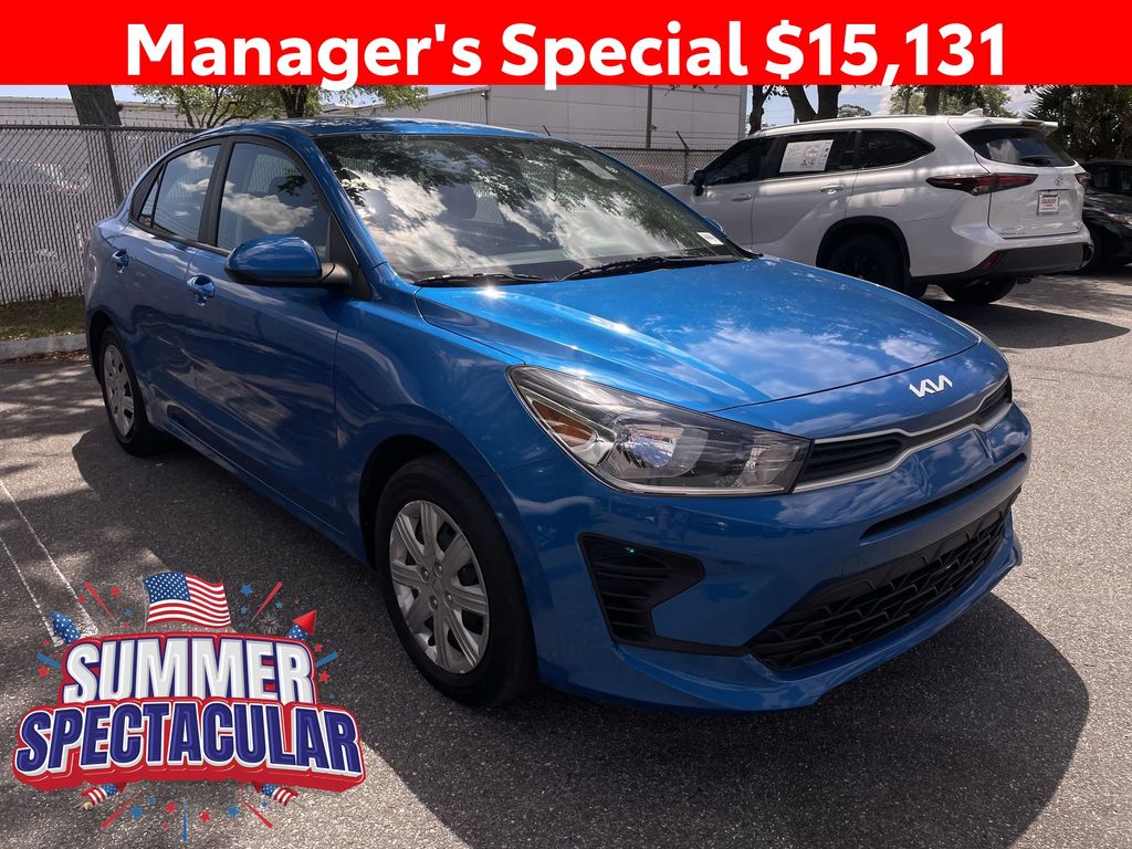 Blue 2023 Kia Rio Sedan Front-Wheel Drive Continuously Variable Transmission