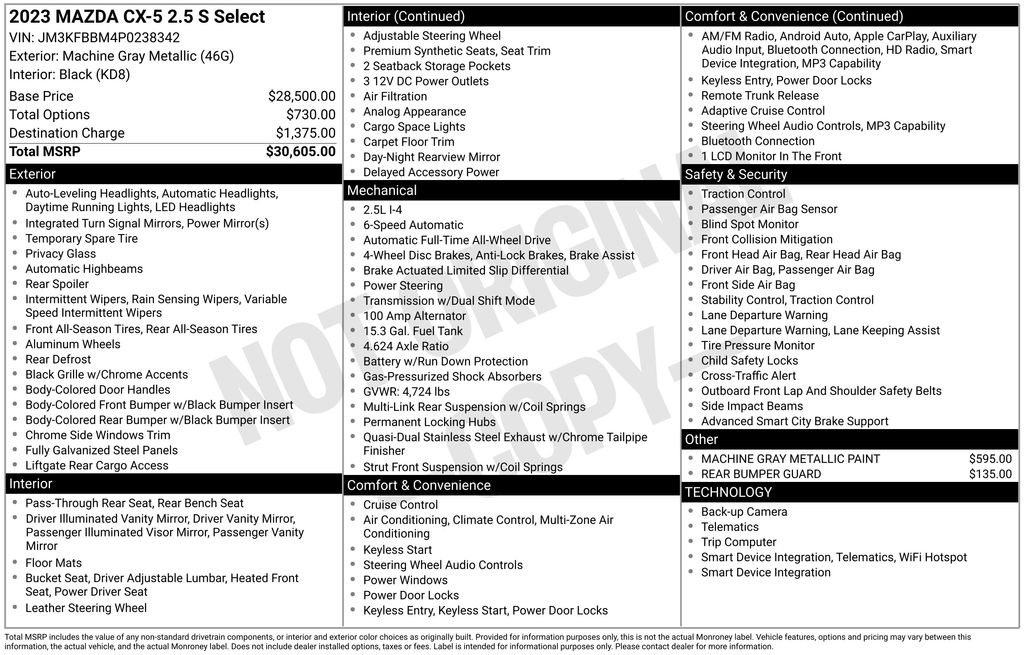 Certified Used 2023 Gray Mazda 2.5 S Select Package image 34