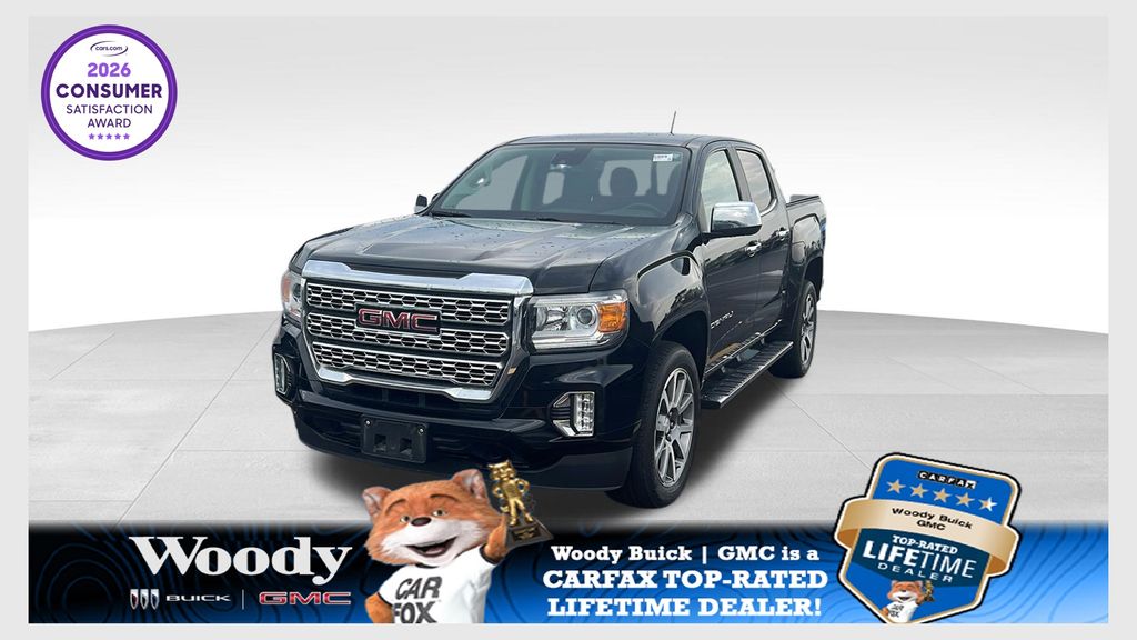 Onyx Black 2022 GMC Canyon Denali Crew Cab 4WD Pickup Truck Four-Wheel Drive 8-Speed Automatic
