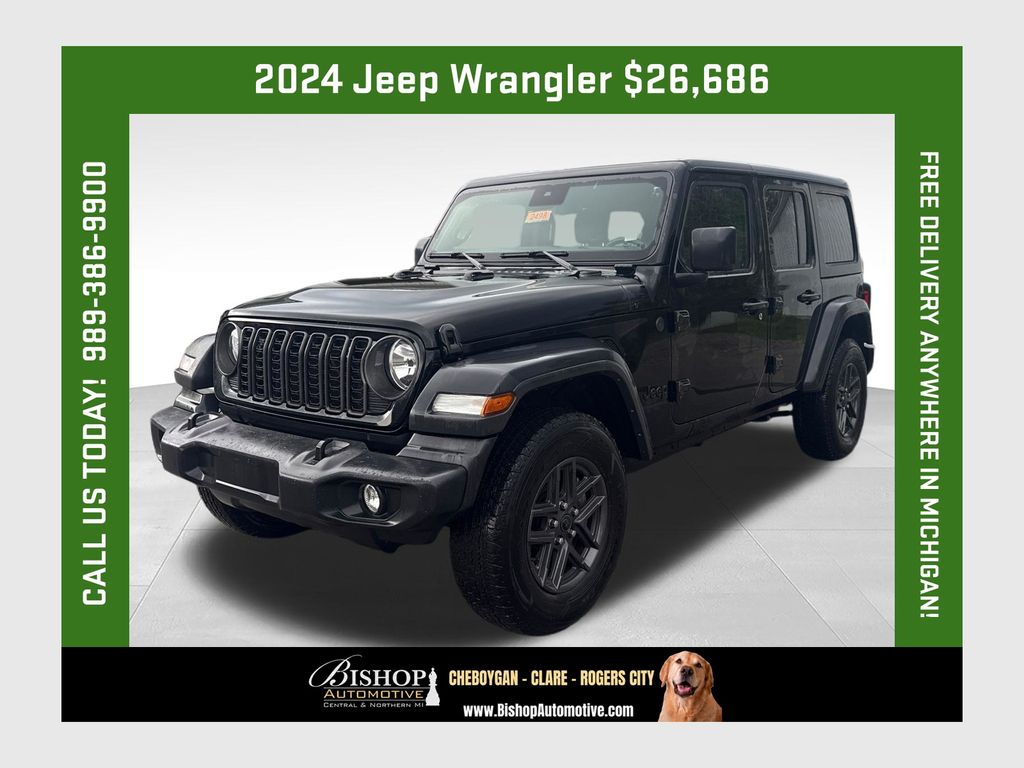 Black Clearcoat 2024 Jeep Wrangler SUV / Crossover Four-Wheel Drive 8-Speed Automatic