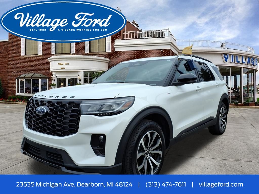 Star White Metallic Tri-Coat 2025 Ford Explorer ST-Line AWD SUV / Crossover All-Wheel Drive Automatic