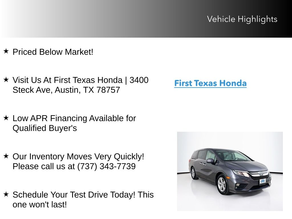 Used Car 2018 Honda Odyssey  Ex-l For Sale Under $25,000 In Austin, Texas