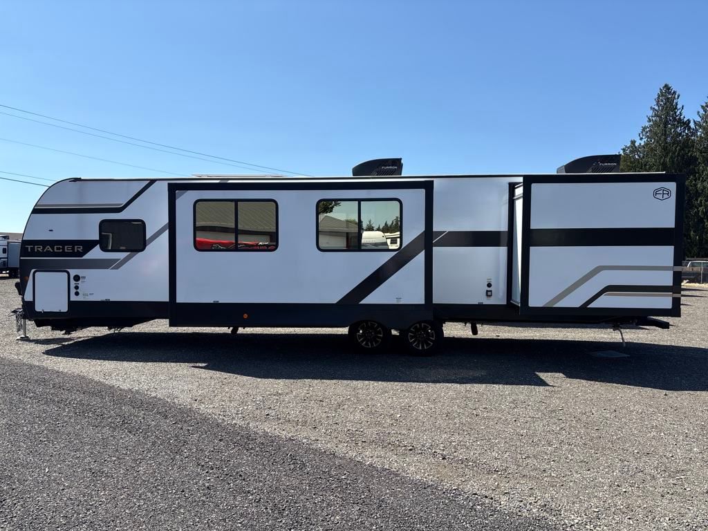 2026 Black/Gold Prime Time Tracer 295DB Travel Trailer