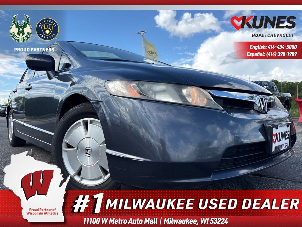 Atomic Blue Metallic 2008 Honda Civic Hybrid Sedan Front-Wheel Drive Continuously Variable Transmission