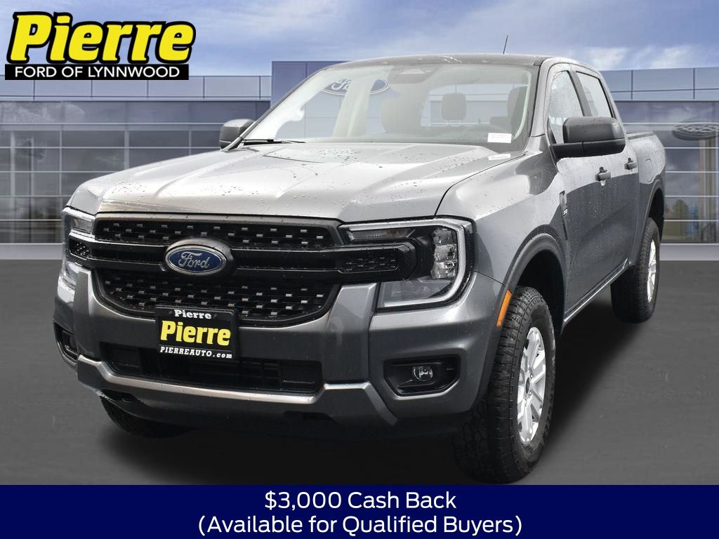 Gray Metallic 2025 Ford Ranger XL SuperCrew 4WD Pickup Truck Four-Wheel Drive Automatic