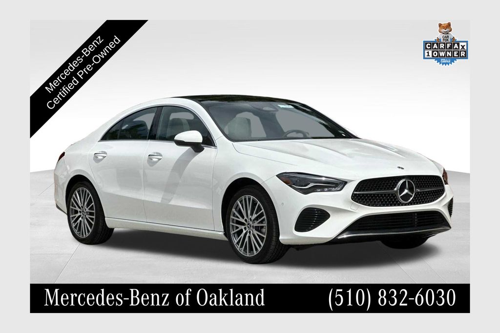 Polar White 2025 Mercedes-Benz CLA 250 FWD Coupe Front-Wheel Drive 8-Speed Dual Clutch