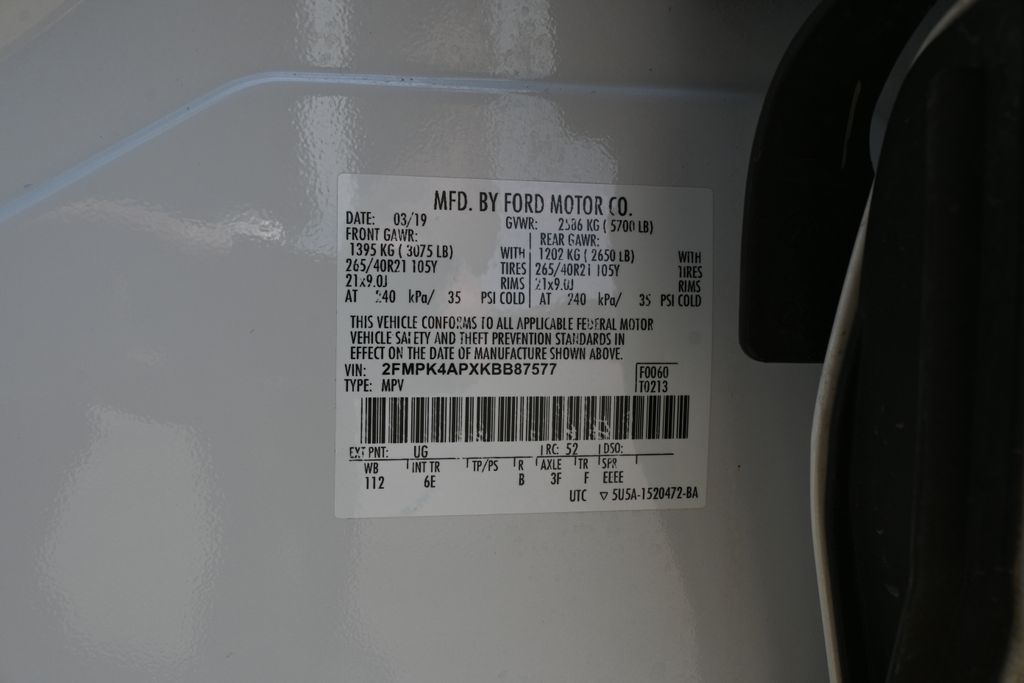 2019 Ford Edge ST White at Durrett Motor Company