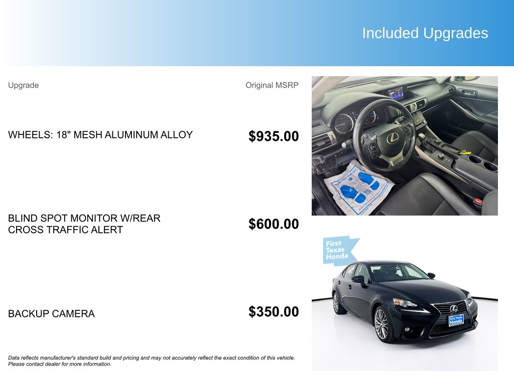 Used Car 2015 Lexus Is  250 For Sale Under $20,000 In Austin, Texas