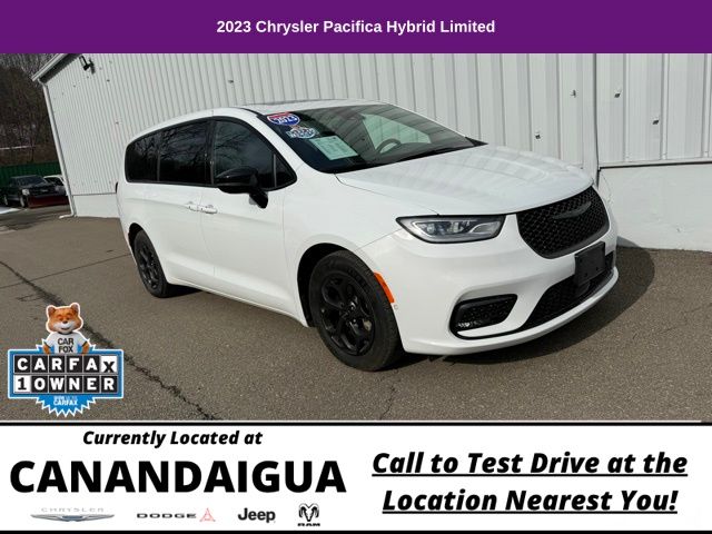 Bright White Clearcoat 2023 Chrysler Pacifica Hybrid Limited FWD Minivan Front-Wheel Drive Continuously Variable Transmission