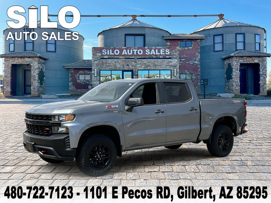 Gray (Satin Steel Metallic) 2019 Chevrolet Silverado 1500 Pickup Truck Four-Wheel Drive 6-Speed Automatic Overdrive
