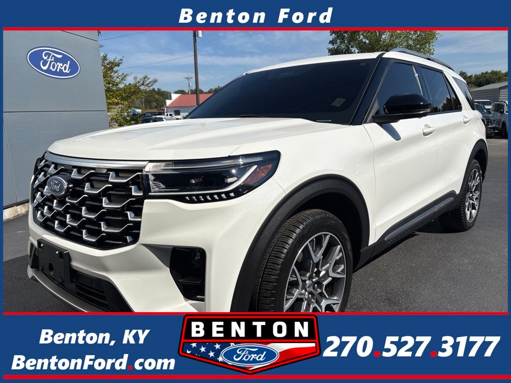 White Metallic 2025 Ford Explorer SUV / Crossover All-Wheel Drive Automatic