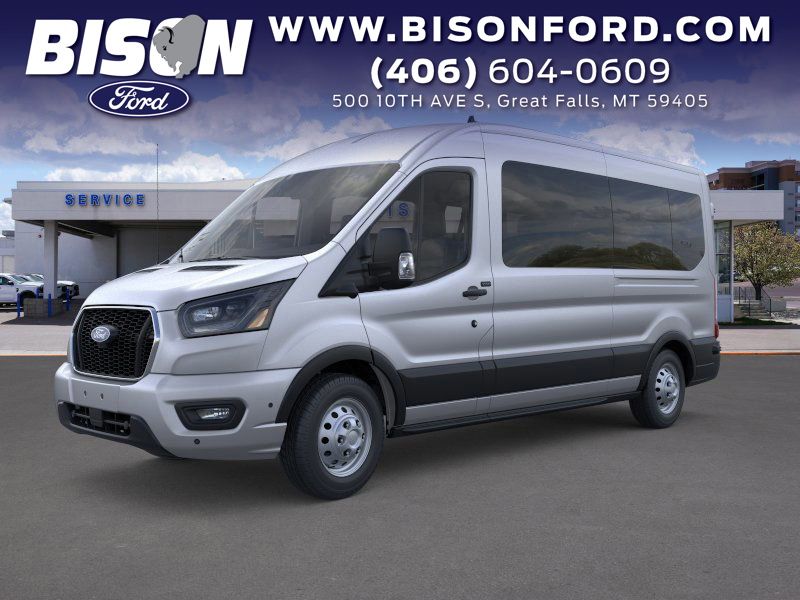 Ingot Silver Metallic 2026 Ford Transit Passenger 350 XLT Medium Roof LB AWD Van All-Wheel Drive