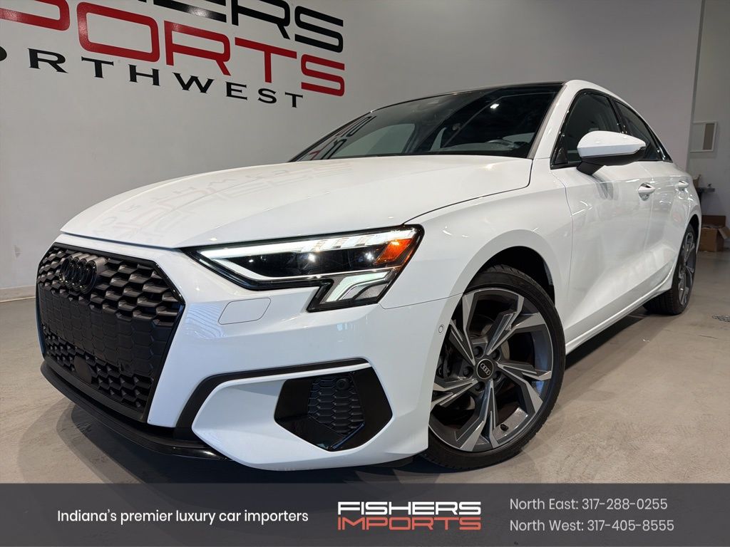 Glacier White 2023 Audi A3 40 TFSI Premium FWD Sedan Front-Wheel Drive 7-Speed Automatic