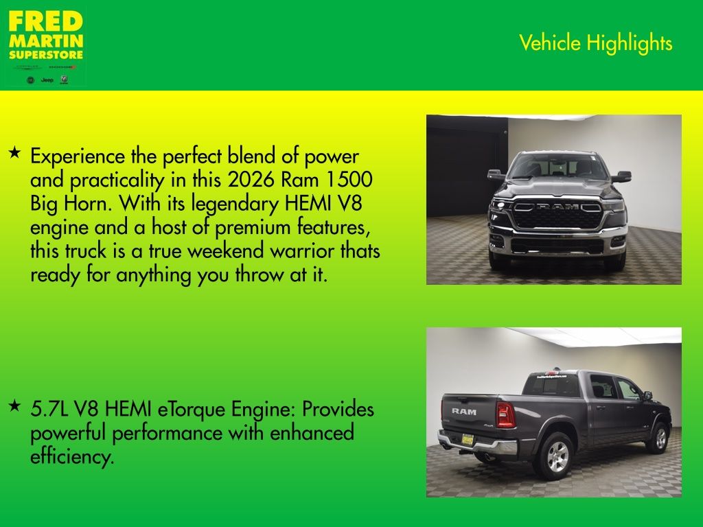 new 2026 Ram 1500 car, priced at $46,929