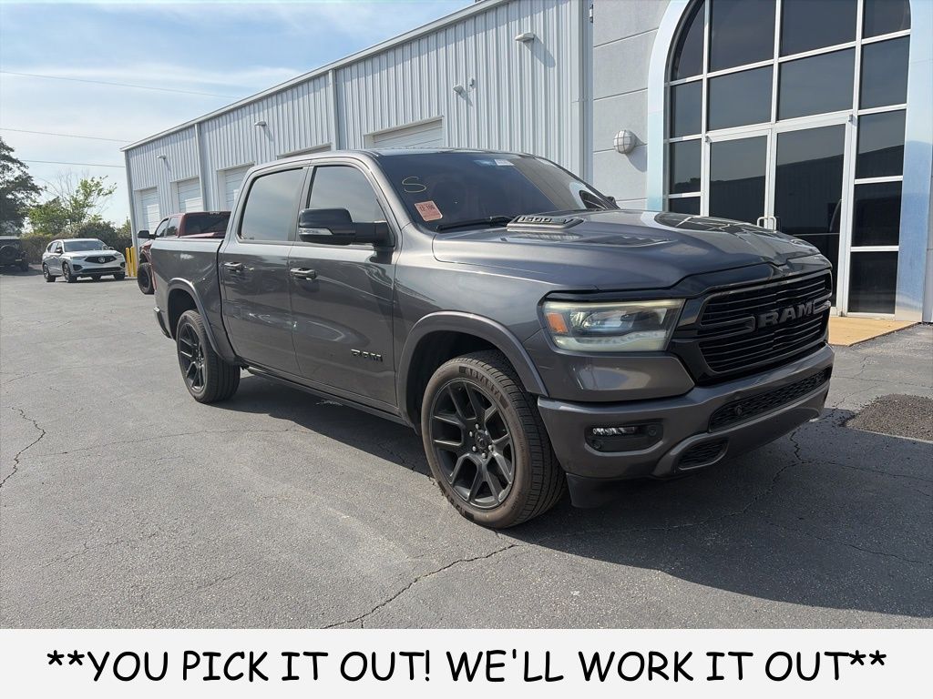 Gray (Granite Crystal Metallic Clearcoat) 2021 RAM 1500 Laramie Crew Cab RWD Pickup Truck 4X2 8-Speed Automatic