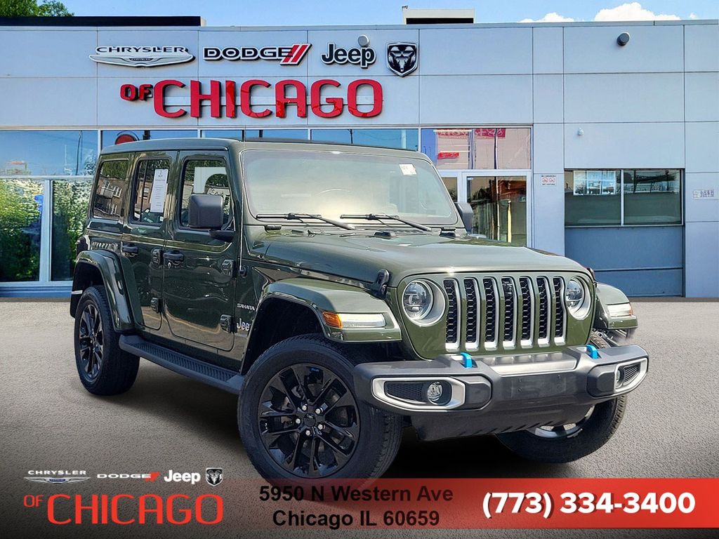 Sarge Green Clearcoat 2023 Jeep Wrangler 4xe SUV / Crossover Four-Wheel Drive 8-Speed Automatic