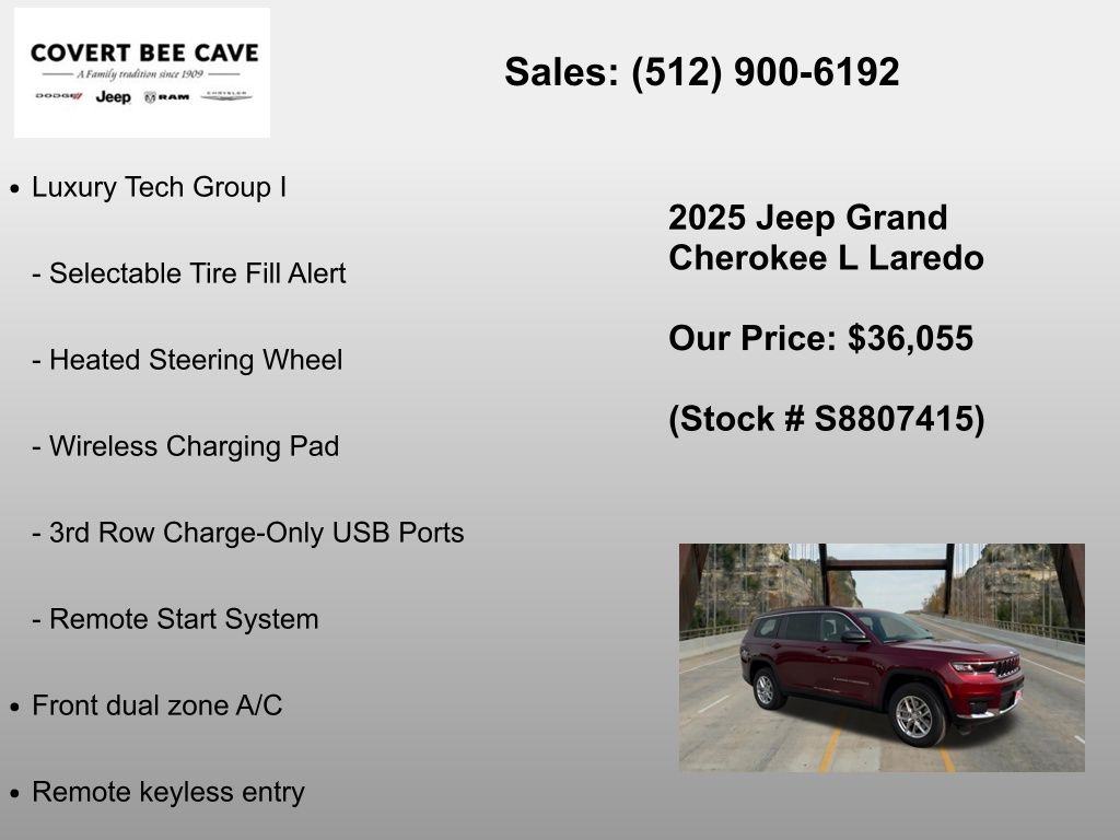New Car 2025 Jeep Grand Cherokee L  For Sale Under $40,000 In Austin, Texas